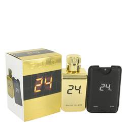 24 Gold The Fragrance Eau De Toilette Spray + 0.8 oz Mini EDT Pocket Spray By Scentstory